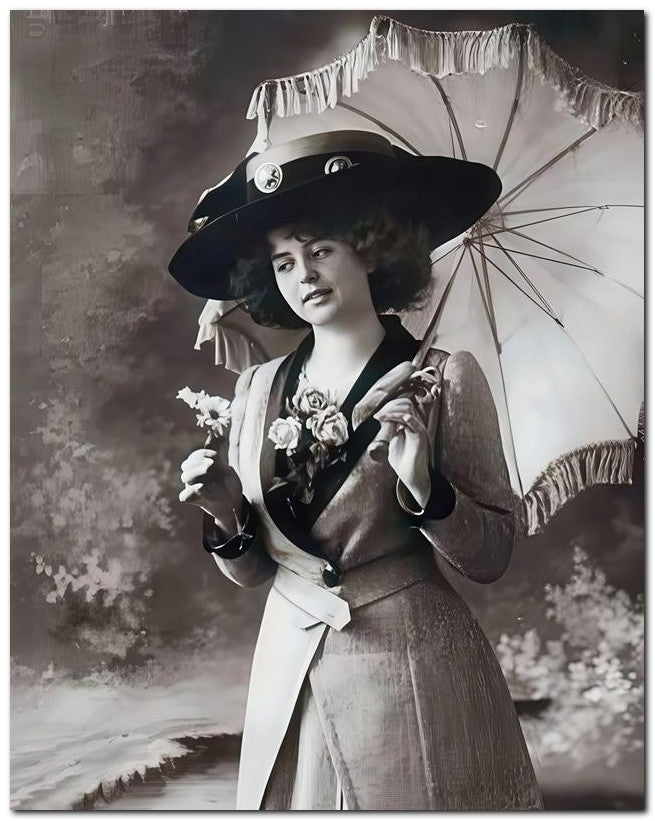 French Belle Epoque Fashion 1910 Hat Umbrella 8x10 Photo Print 23052502183