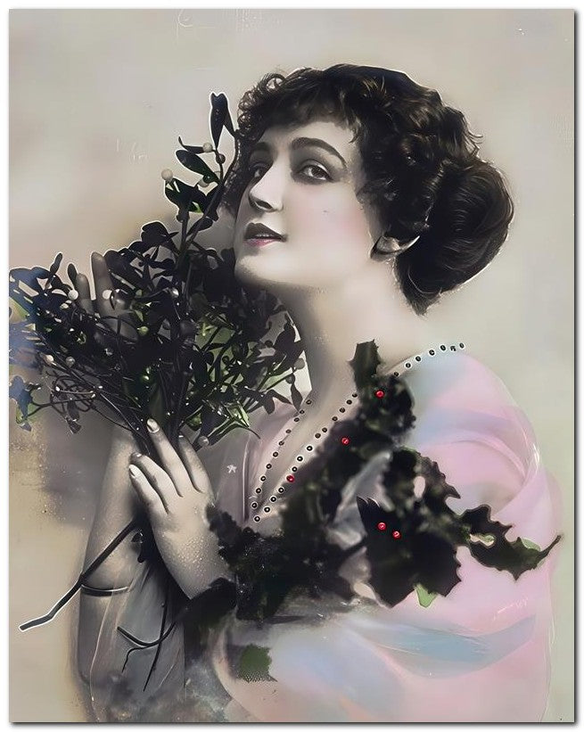 French Belle Epoque Fashion 1910 Holly Berries 8x10 Photo Print 23052502200