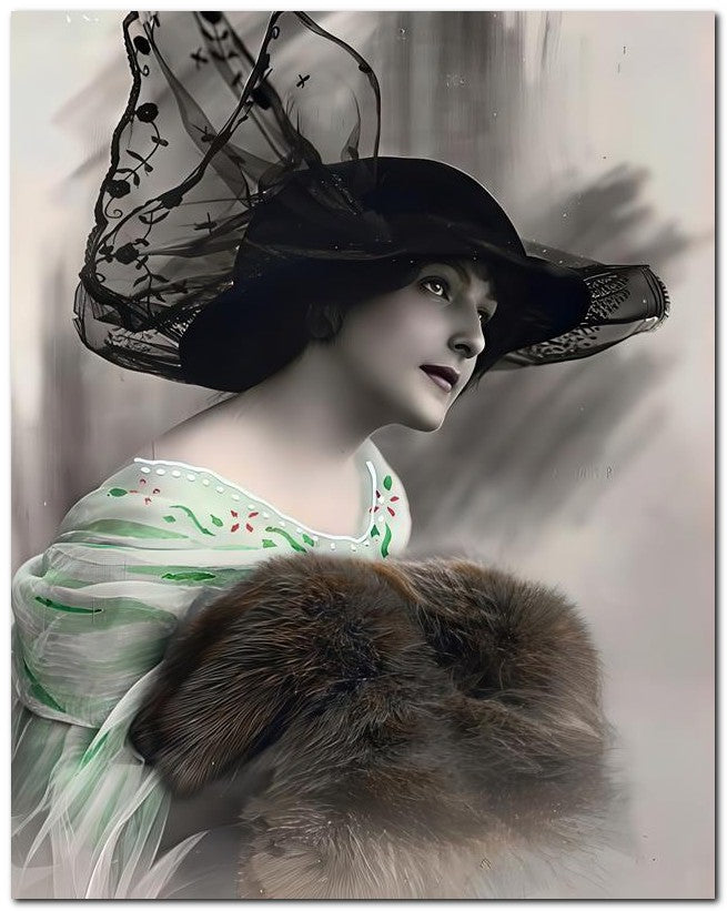 French Belle Epoque Fashion 1910 Lace Fur 8x10 Photo Print 23052502225