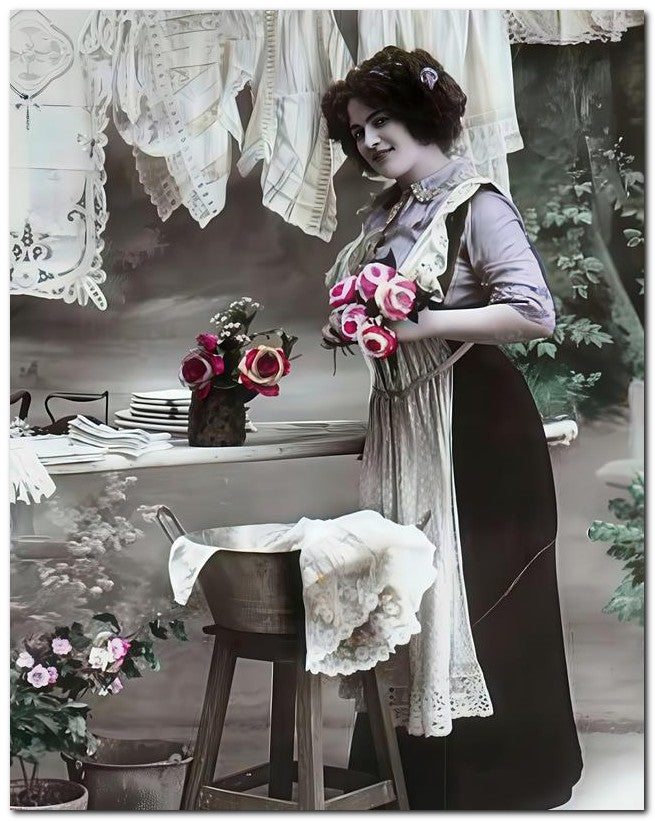 French Belle Epoque Fashion 1910 Lace Laundry 8x10 Photo Print 23052502231
