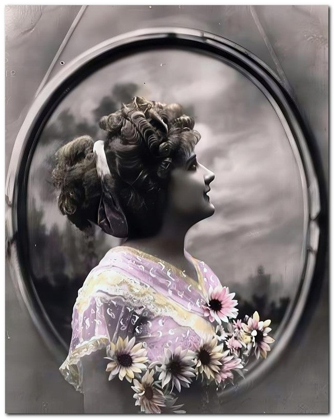 French Belle Epoque Fashion 1910 Lady Oval 8x10 Photo Print 23052502260