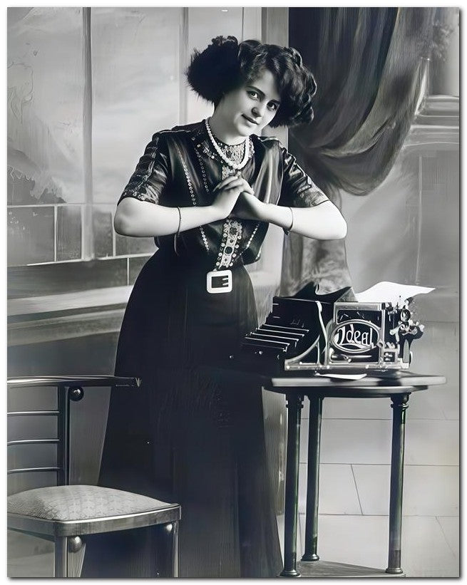 Belle Epoque Fashion 1910 Lady Typewriter 8x10 Photo Print 23052502269