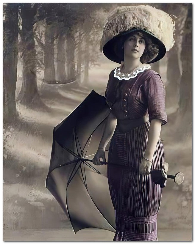 French Belle Epoque Fashion 1910 Lady Umbrella 8x10 Photo Print 23052502270