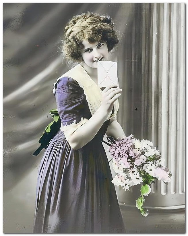 French Belle Epoque Fashion 1910 Letter Daisies 8x10 Photo Print 23052502291
