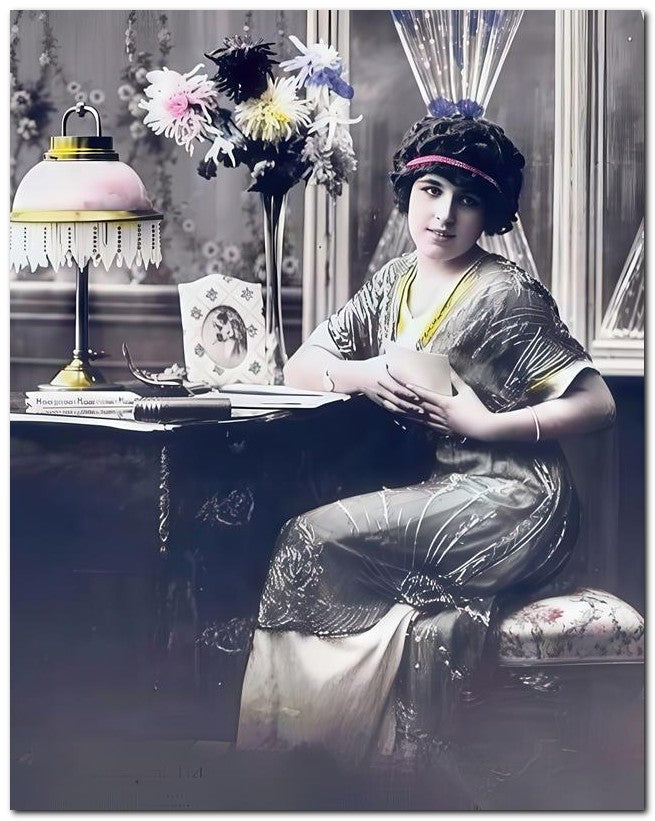 French Belle Epoque Fashion 1910 Letter Lamp 8x10 Photo Print 23052502293
