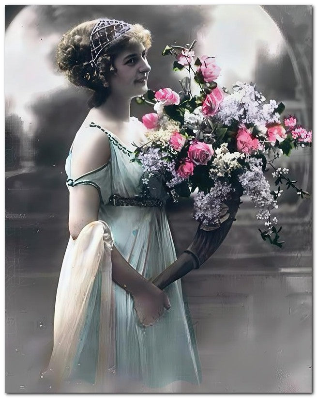 French Belle Epoque Fashion 1910 Loaded Floral 8x10 Photo Print 23052502307
