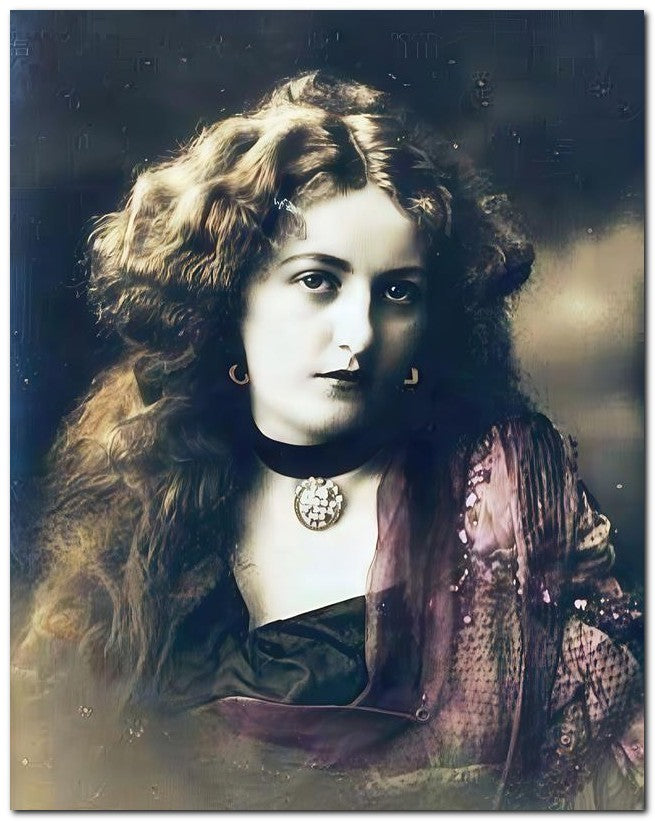 Belle Epoque Fashion 1910 Long Hair Chocker 8x10 Photo Print 23052502313