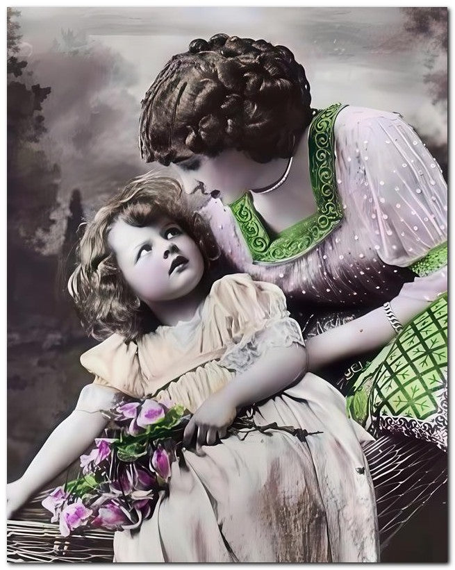 French Belle Epoque Fashion 1910 Mom Daughter 8x10 Photo Print 23052502346