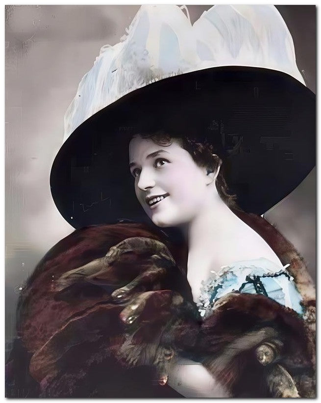 French Belle Epoque Fashion 1910 Muff Hat Cute 8x10 Photo Print 23052502357