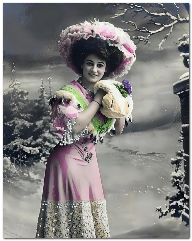 French Belle Epoque Fashion 1910 Muff Lace 8x10 Photo Print 23052502360