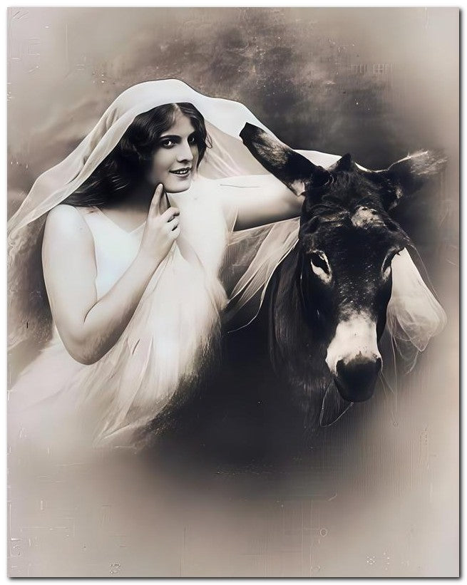 French Belle Epoque Fashion 1910 Mule Lady 8x10 Photo Print 23052502365