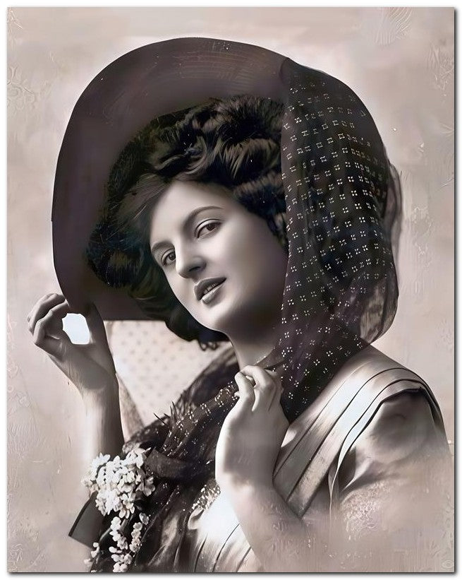 French Belle Epoque Fashion 1910 Net Hat 8x10 Photo Print 23052502374