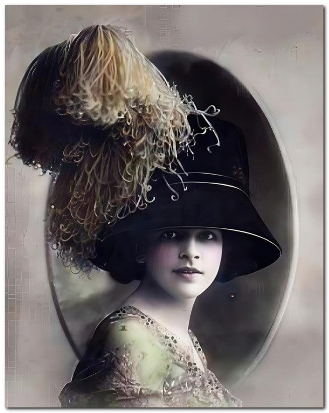 French Belle Epoque Fashion 1910 Oval Beauty_1 8x10 Photo Print 23052502383