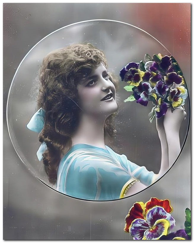 French Belle Epoque Fashion 1910 Pansies 8x10 Photo Print 23052502385