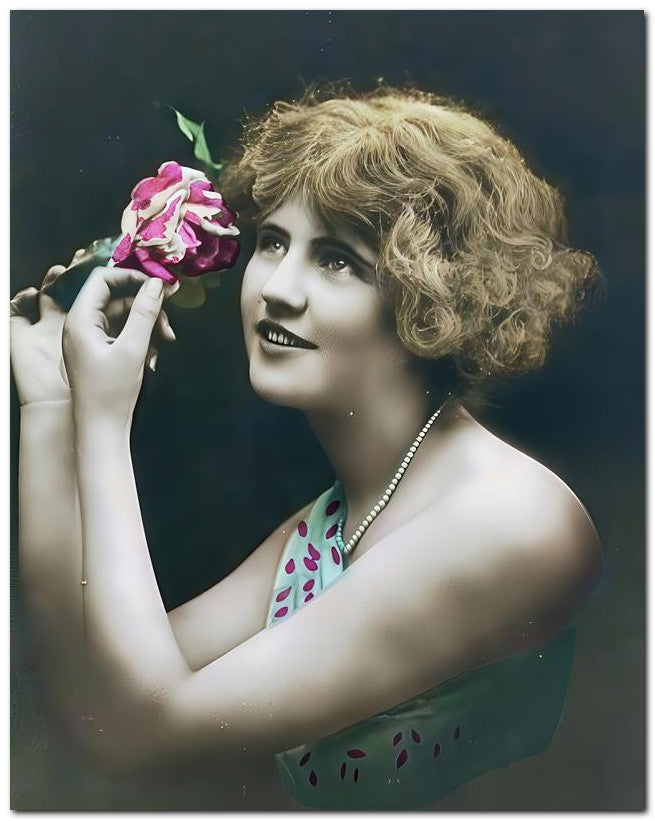 French Belle Epoque Fashion 1910 Pearls Rose 8x10 Photo Print 23052502404
