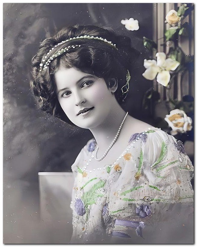 French Belle Epoque Fashion 1910 Pearls Trim 8x10 Photo Print 23052502405