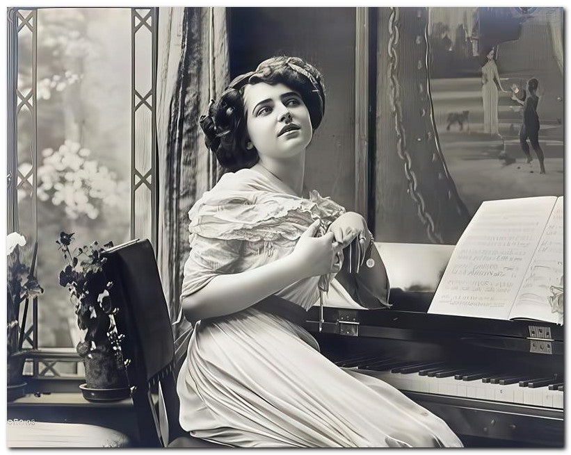 French Belle Epoque Fashion 1910 Piano Notes 8x10 Photo Print 23052502416