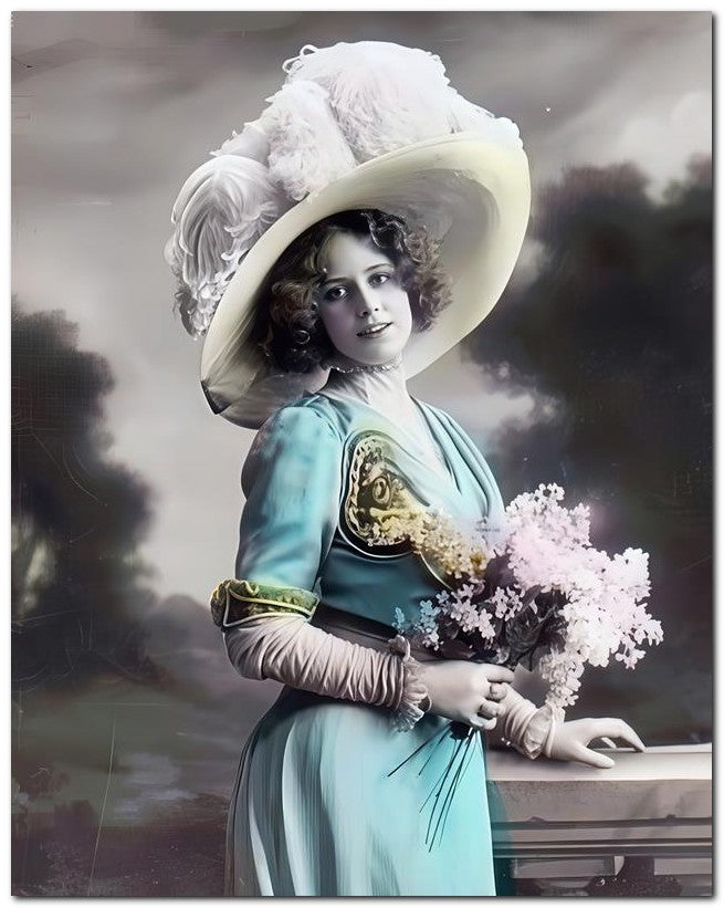 Belle Epoque Fashion 1910 Pink Feather Hat 8x10 Photo Print 23052502423