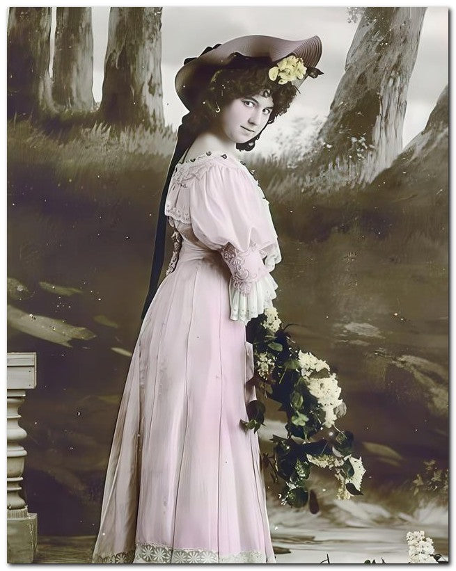 Belle Epoque Fashion 1910 Pink Lace Dress 8x10 Photo Print 23052502425