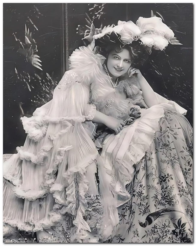 French Belle Epoque Fashion 1910 Relaxed Beauty 8x10 Photo Print 23052502478