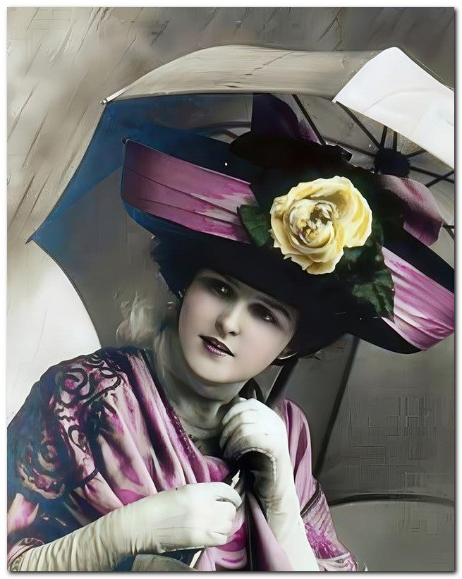 French Belle Epoque Fashion 1910 Rose Parasol 8x10 Photo Print 23052502486
