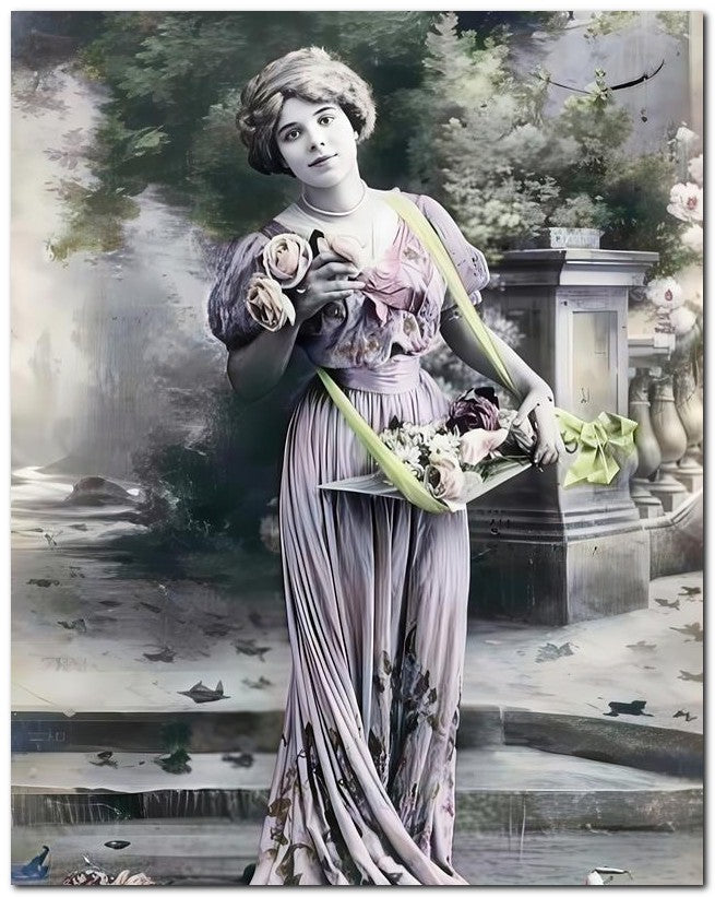 French Belle Epoque Fashion 1910 Rose Vendor 8x10 Photo Print 23052502489
