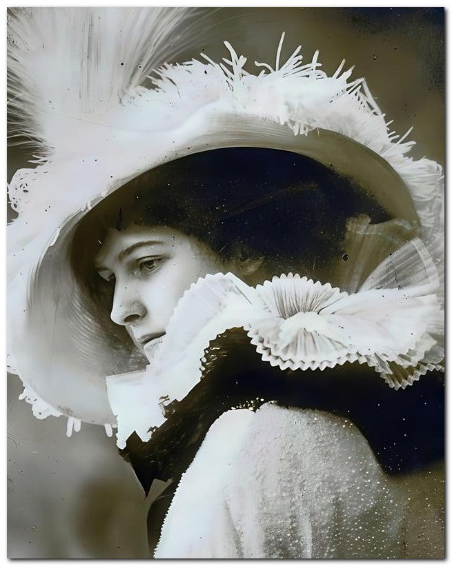 French Belle Epoque Fashion 1910 Ruffles Hat 8x10 Photo Print 23052502500
