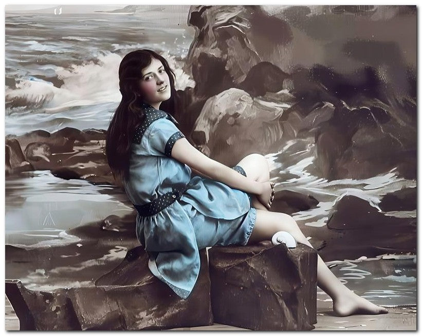 French Belle Epoque Fashion 1910 Sea Side 8x10 Photo Print 23052502508