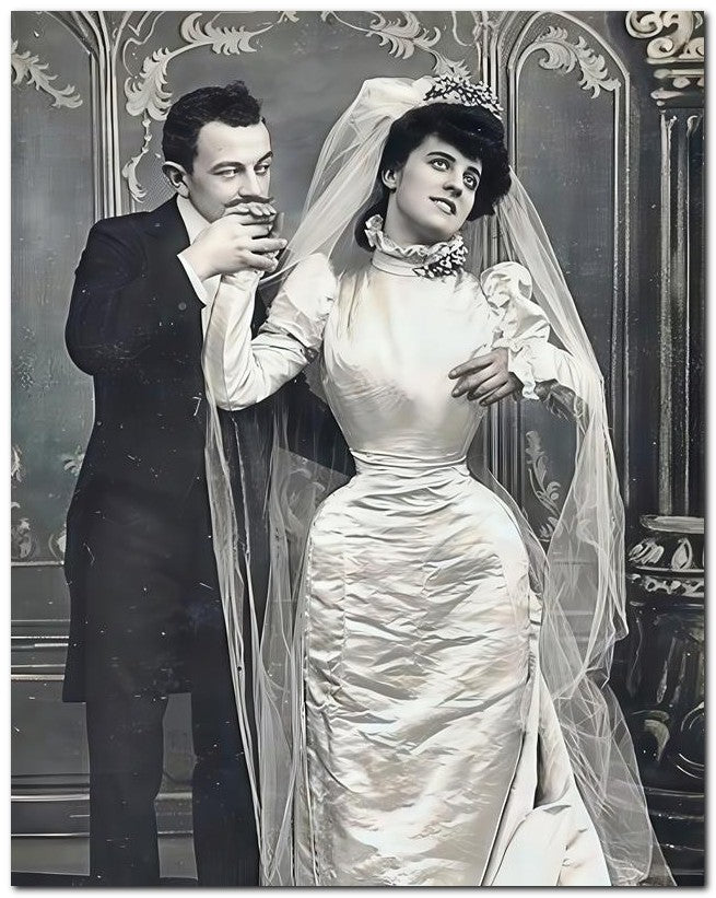 French Belle Epoque Fashion 1910 Shapely Bride 8x10 Photo Print 23052502514