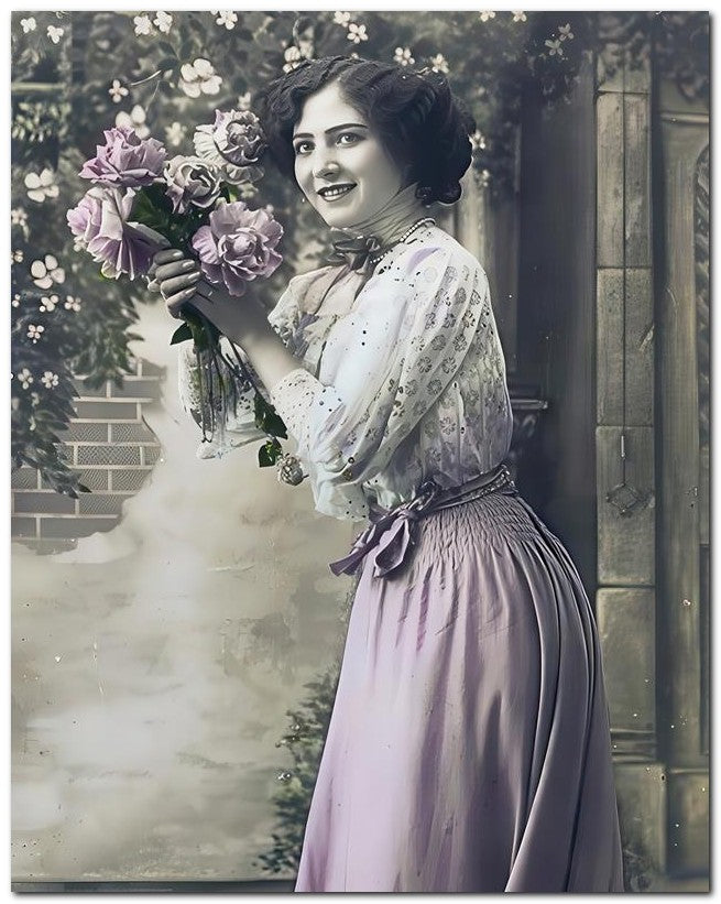 French Belle Epoque Fashion 1910 Tint Roses 8x10 Photo Print 23052502559