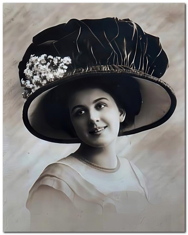 French Belle Epoque Fashion 1910 Velvet Hat 8x10 Photo Print 23052502572