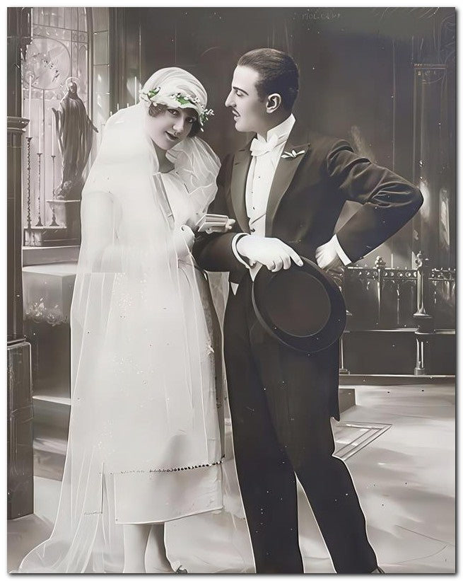 French Belle Epoque Fashion 1910 Wedding 8x10 Photo Print 23052502586