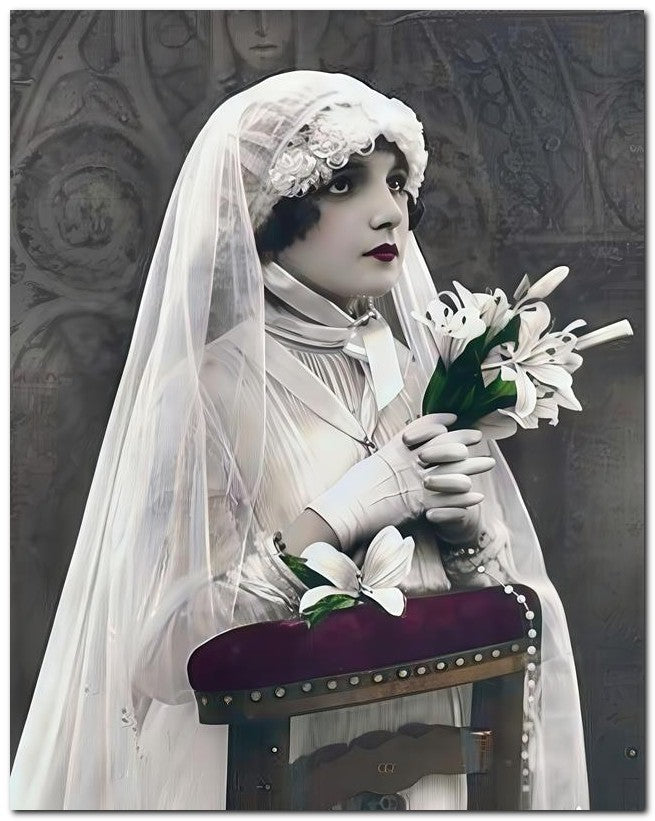 French Belle Epoque Fashion 1910's Bride 8x10 Photo Print 23052502610