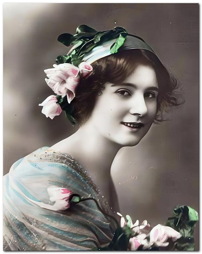 French Belle Epoque Fashion 1910's Smile Lady 8x10 Photo Print 23052502633