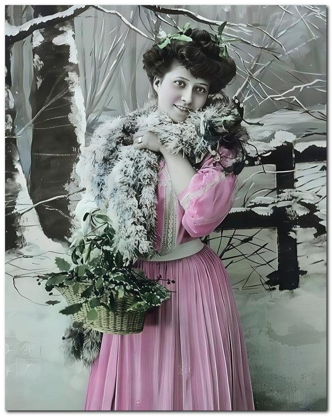 French Belle Epoque Fashion 1910's Snow Boa 8x10 Photo Print 23052502635