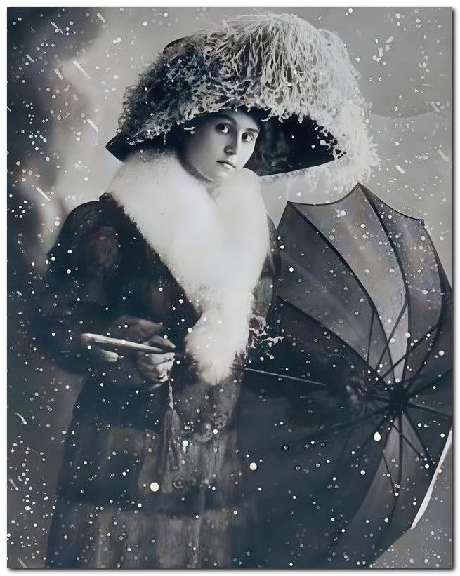Belle Epoque Fashion 1910's Snow Umbrella 8x10 Photo Print 23052502638