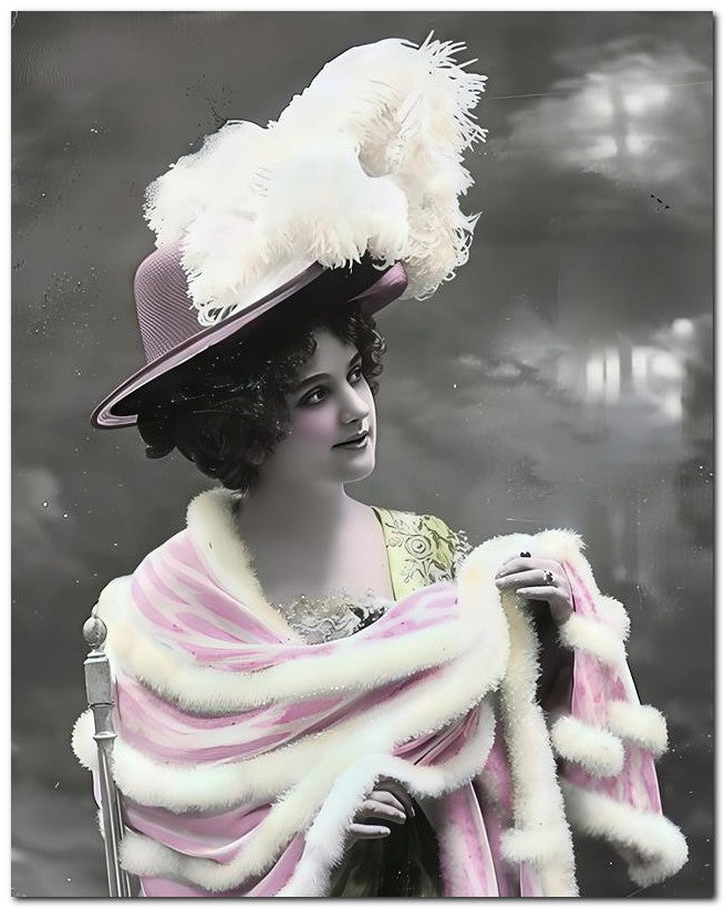 French Belle Epoque Fashion 1911 Pink Cape 8x10 Photo Print 23052502694