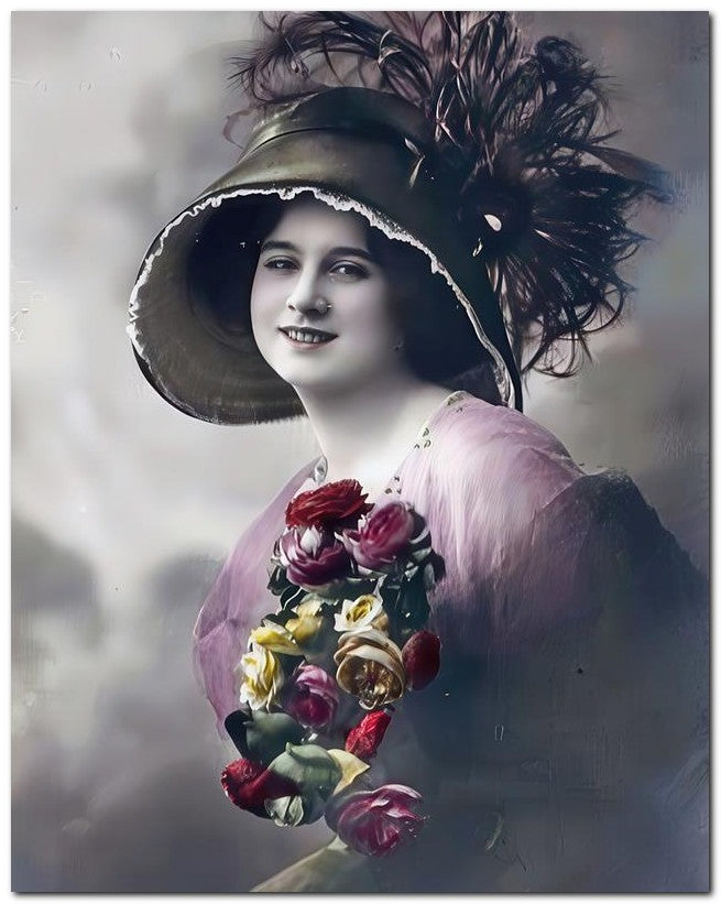 French Belle Epoque Fashion 1911 Pretty Roses 8x10 Photo Print 23052502696