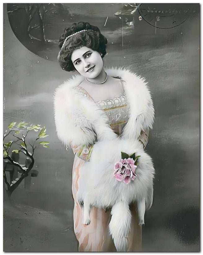 French Belle Epoque Fashion 1911 Rose Muff 8x10 Photo Print 23052502699