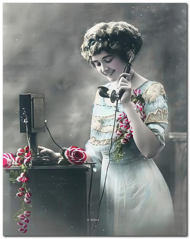 French Belle Epoque Fashion 1911 Telephone Girl 8x10 Photo Print 23052502703