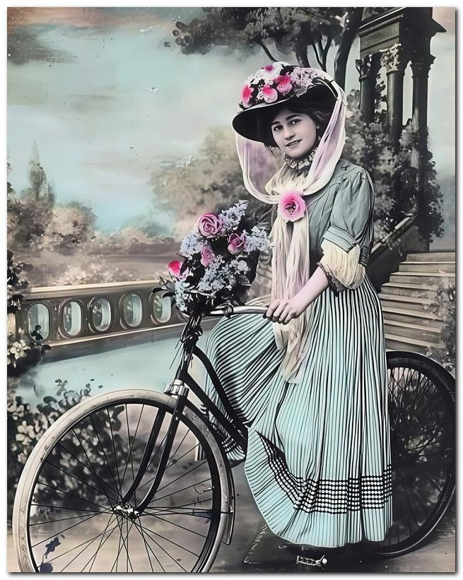 French Belle Epoque Fashion 1912 Bike Beauty 8x10 Photo Print 23052502717