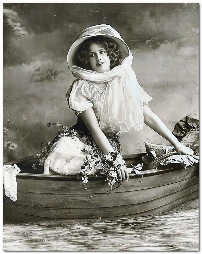 French Belle Epoque Fashion 1912 Lady Boat 8x10 Photo Print 23052502735