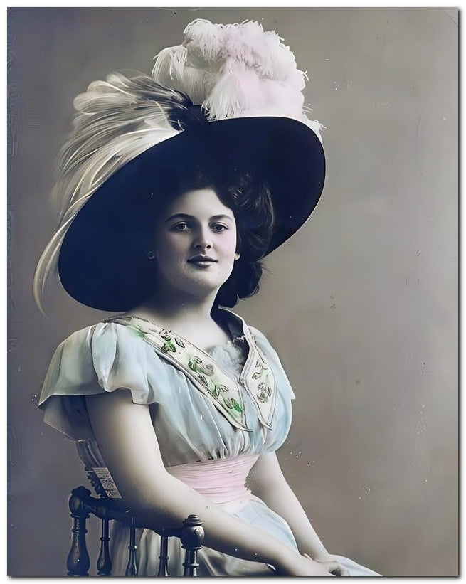 French Belle Epoque Fashion 1912 Large Brim 8x10 Photo Print 23052502738