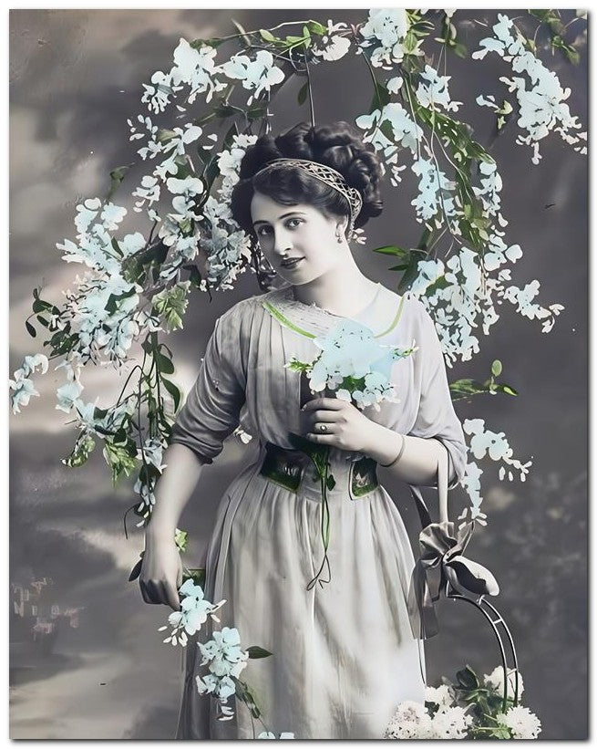 Belle Epoque Fashion 1912 Light Blue Flowers 8x10 Photo Print 23052502739