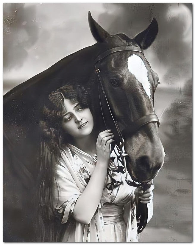 French Belle Epoque Fashion 1913 Lady Horse 8x10 Photo Print 23052502777