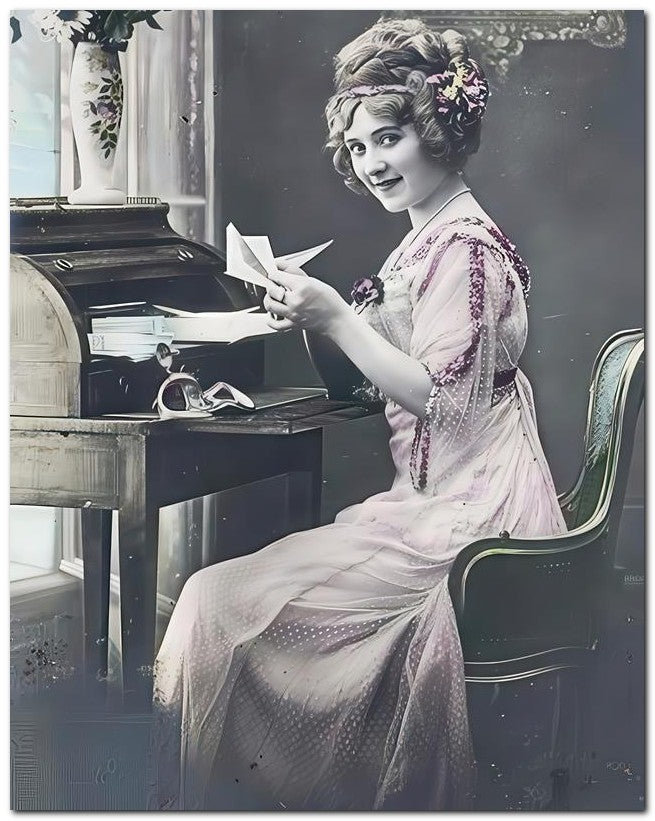 French Belle Epoque Fashion 1914 Desk Letter 8x10 Photo Print 23052502800