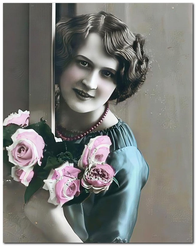 French Belle Epoque Fashion 1914 Pink Roses 8x10 Photo Print 23052502817