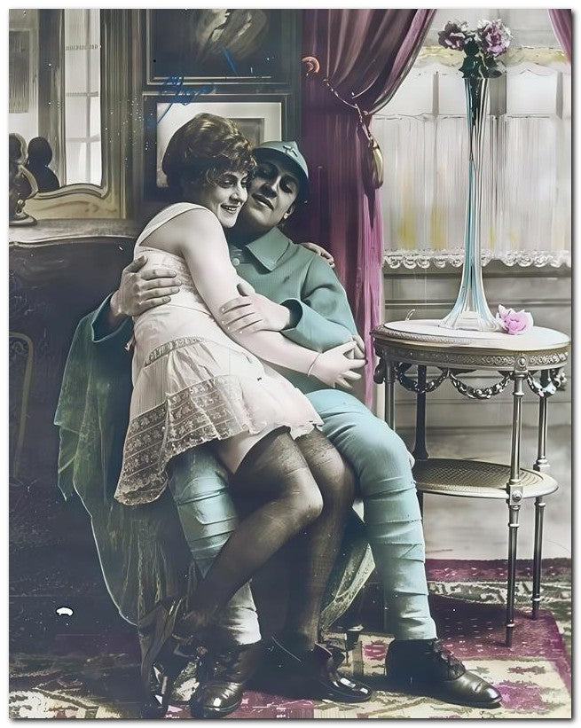 French Belle Epoque Fashion 1914 Soldier Lady 8x10 Photo Print 23052502825