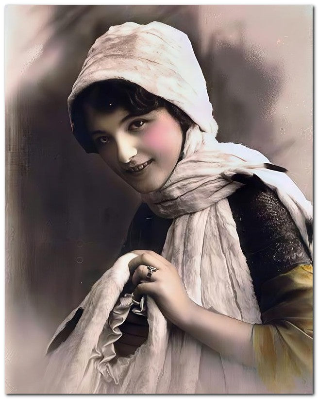 Belle Epoque Fashion 1914 White Cap Stole 8x10 Photo Print 23052502830