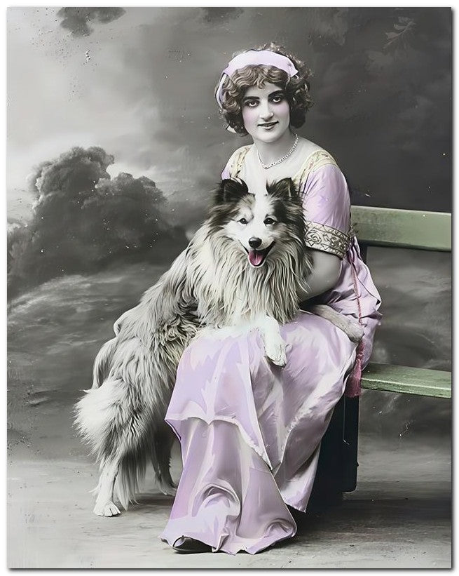 French Belle Epoque Fashion 1916 Lady Collie 8x10 Photo Print 23052502861